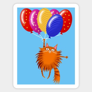 The Cat Balloonist Sticker